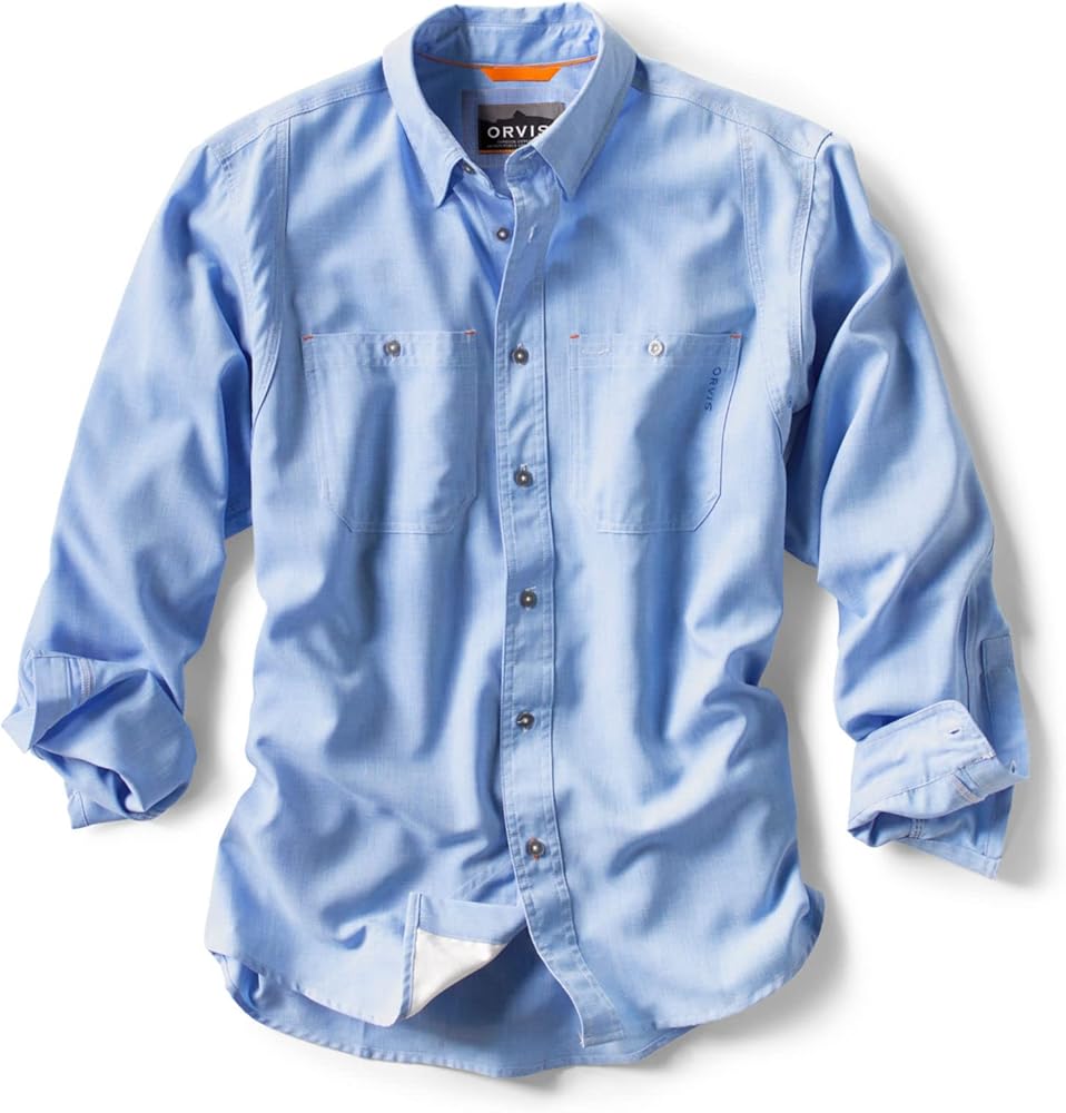 Orvis Men's Tech Chambray Work Shirt Long-Sleeved Tall