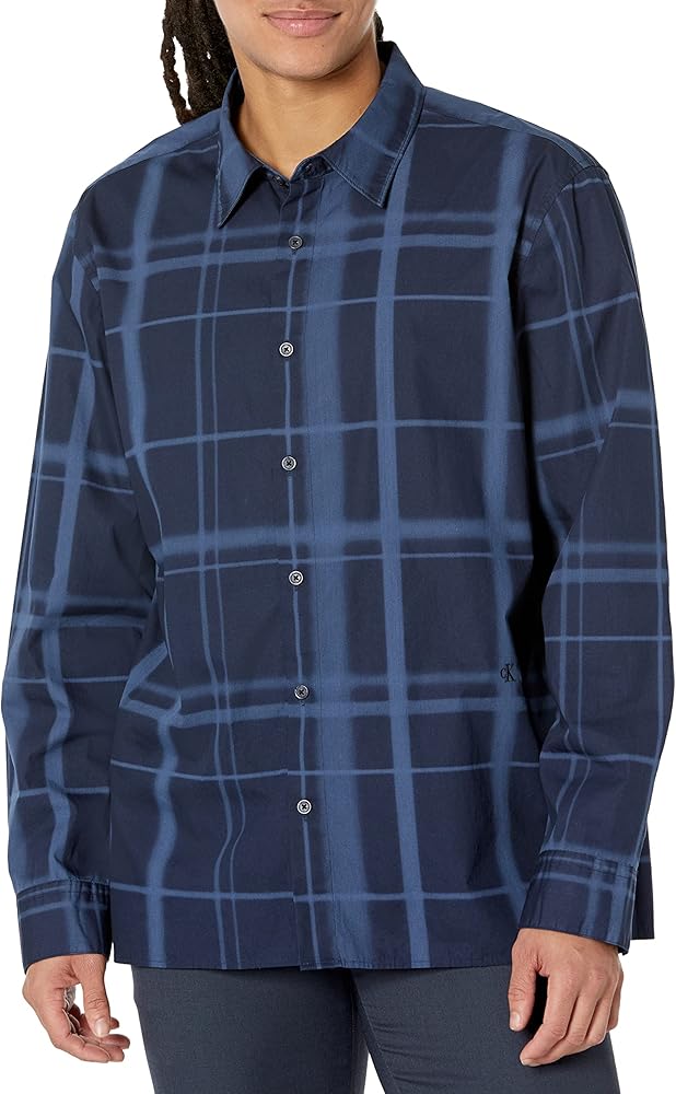 Calvin Klein Men's Check Button-Down Easy Shirt