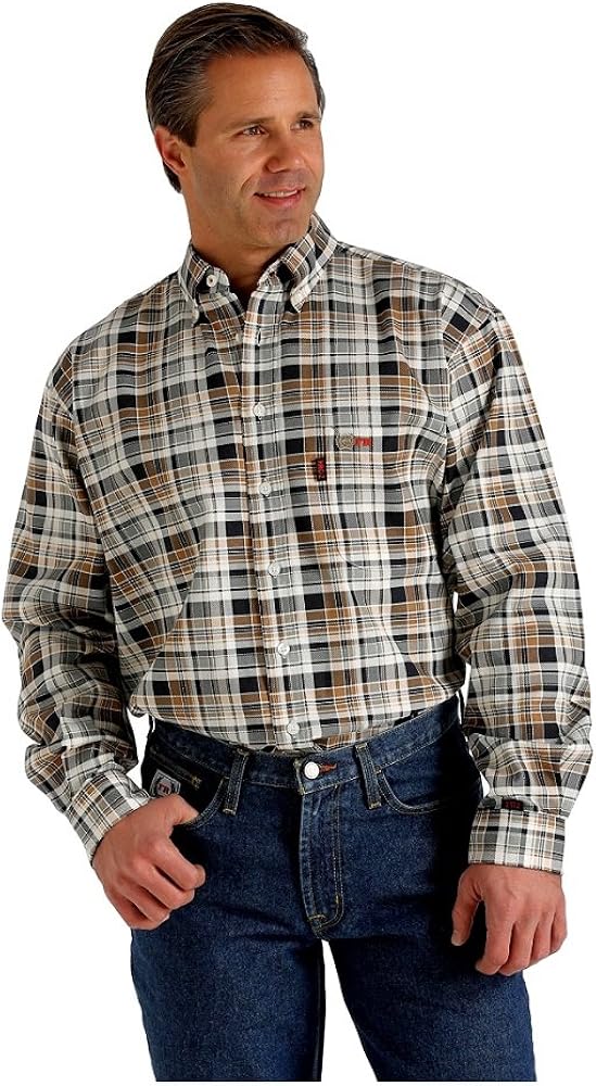 Cinch Men's Fr Plaid Print Long Sleeve Button Down Shirt - Wlw3001013 Brn