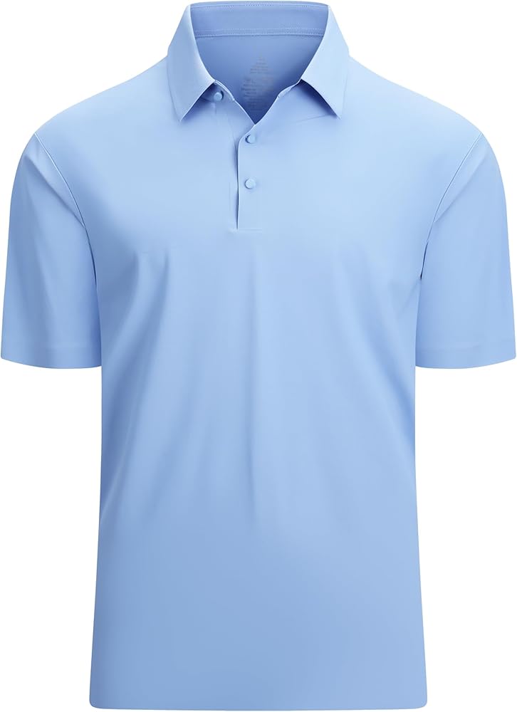 Alex Vando Mens Seamless Golf Shirt Moisture Wicking Quick-Dry Tailored Fit Polo Shirts