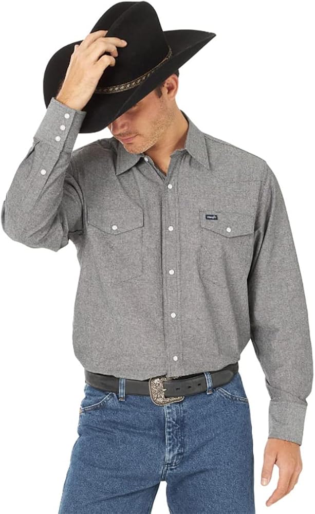 Wrangler Mens Performance Snap Long Sleeve Shirt