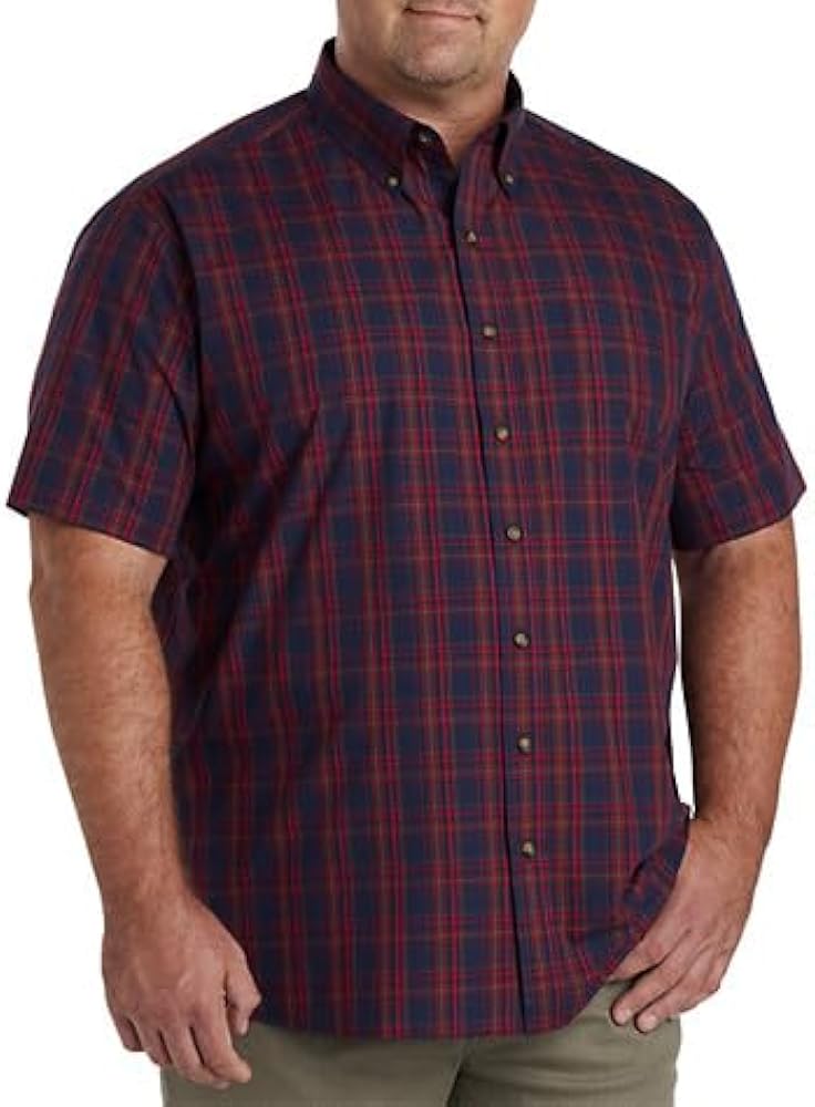 Harbor Bay by DXL Men's Big and Tall Easy-Care Large Plaid Sport Shirt