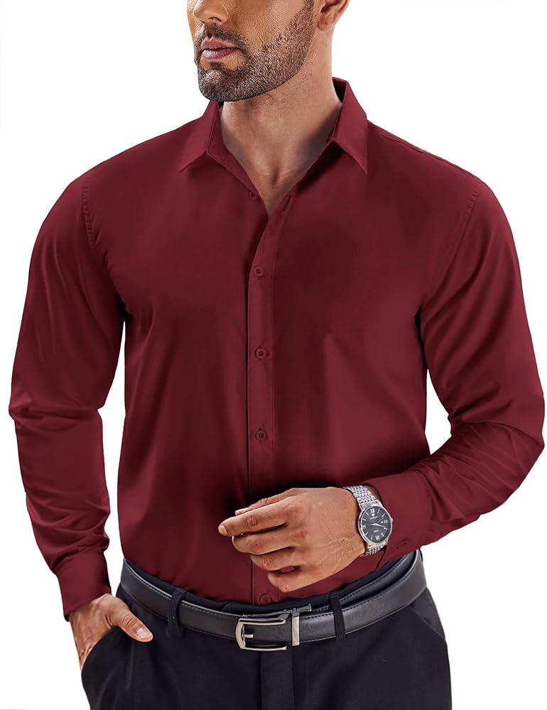 COOFANDY Men's Dress Shirts Long Sleeve Button Up Shirts Formal Business Shirt