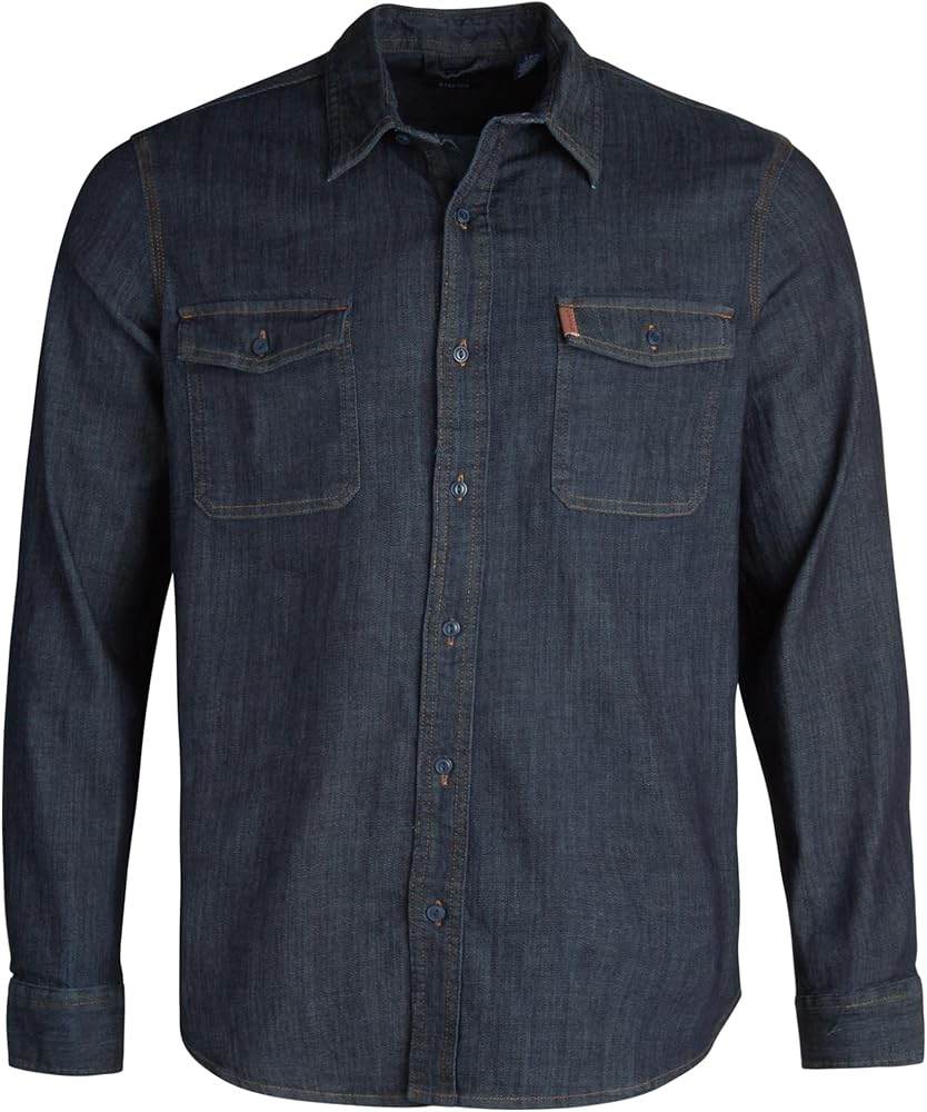 Chaps Mens Big and Tall Shirt - Comfort Stretch Button Down Denim Shirt - Long Sleeve Collared Shirt for Men, L-4X Big & Tall