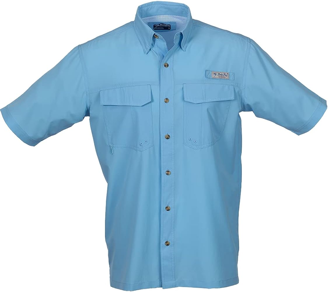 Bimini Bay Outfitters LTD Bimini Flats V Men's Short Sleeve Fishing Shirt Featuring BloodGuard Plus