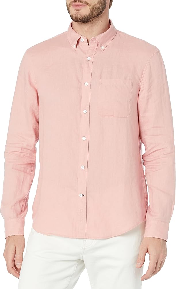 Club Monaco Men's Button Down Linen Shirt