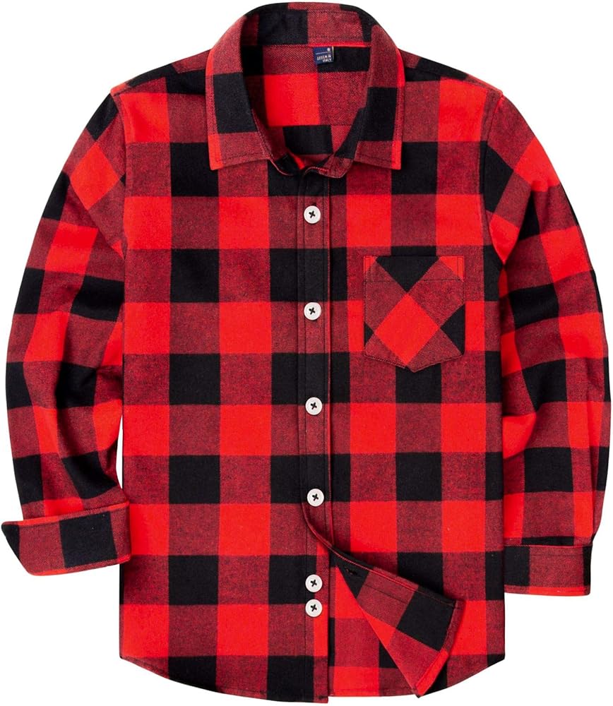 siliteelon Men's Long Sleeve Casual Plaid Flannel Shirt