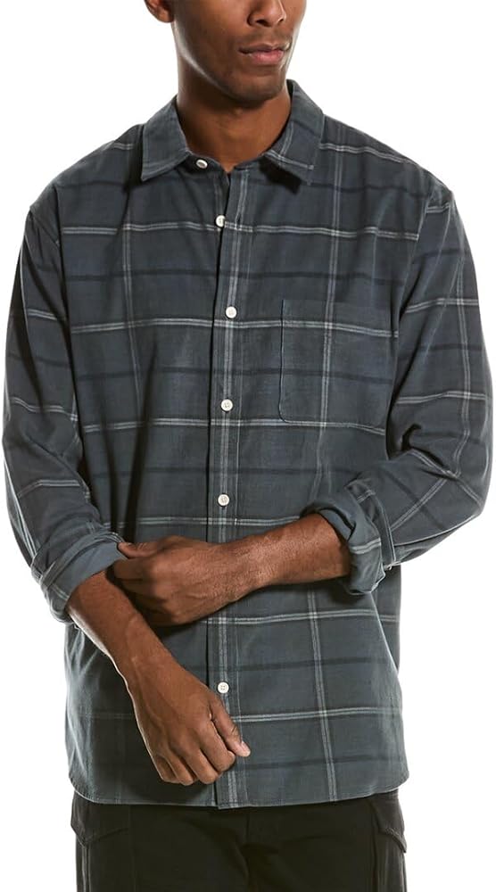 Vince Men's Corduroy Plaid Shirt