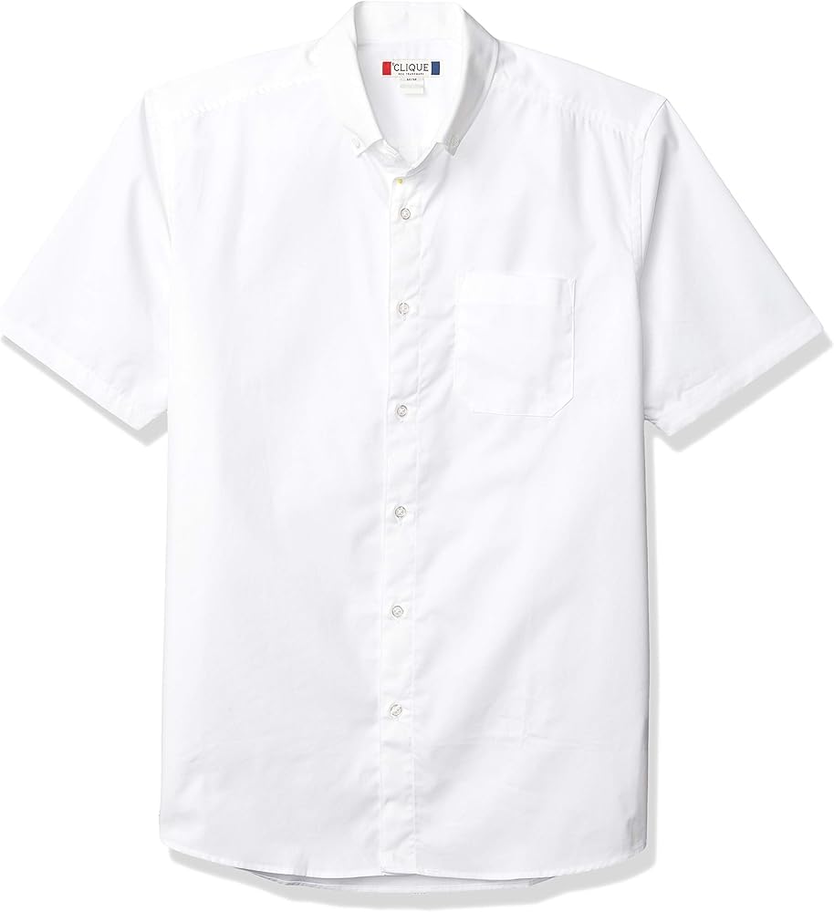 Clique Men's Short-Sleeve Avesta Stain Resistant Twill Shirt