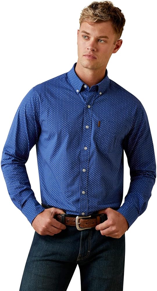 ARIAT Men's Wrinkle Resist Ditsy Stretch Modern Fit Shirt