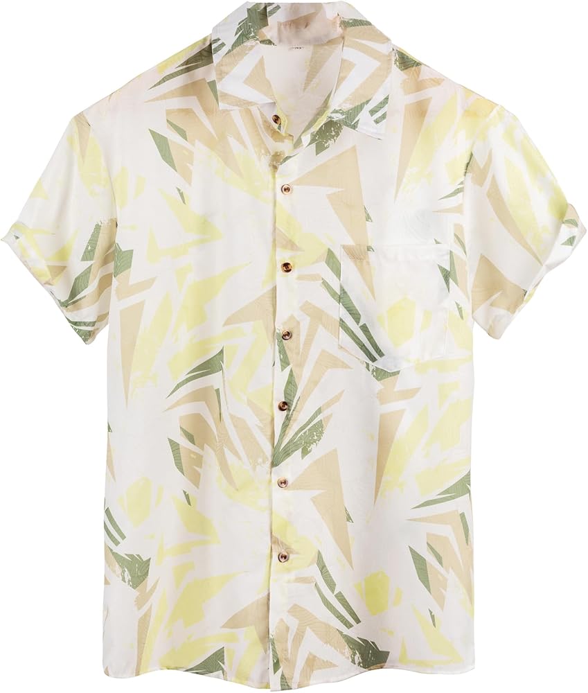 Mens Hawaiian Shirts Casual Short Sleeve Shirts Button Down Shirts