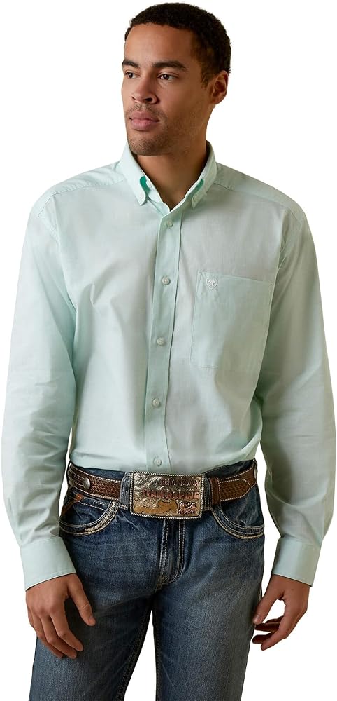 ARIAT Men's Solid Slub Classic Fit Shirt