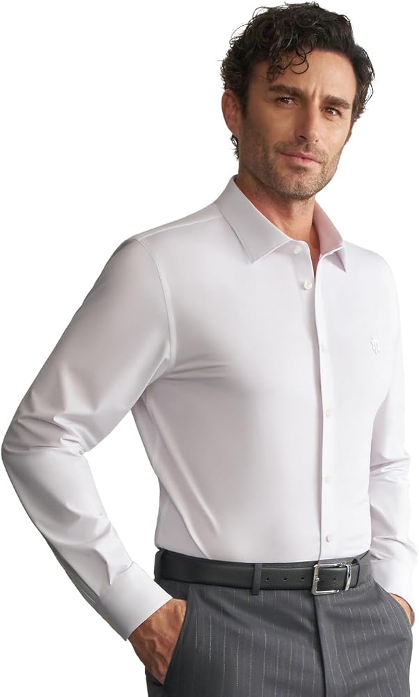 Mens Dress Shirts Slim Fit Wrinkle Free Stretch Non Iron French Cuff Button Down Shirts