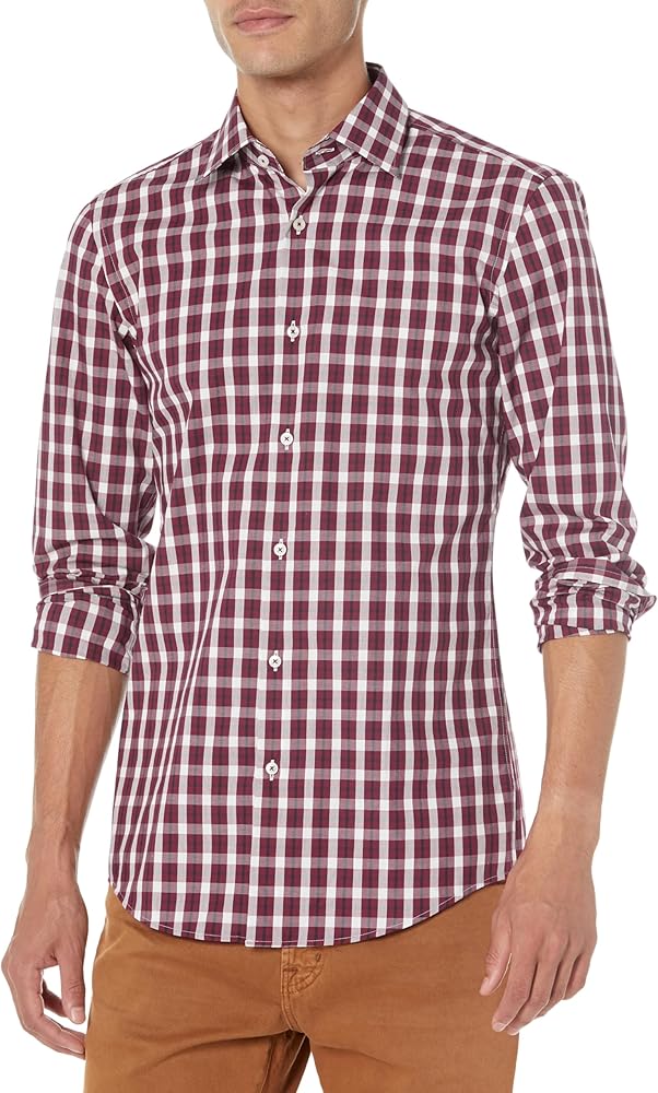 BOSS Men's Cotton Plaid Button Down Shirt