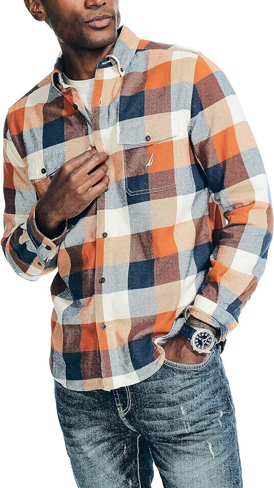 Nautica Men's Sustainably Crafted Plaid Flannel Shirt