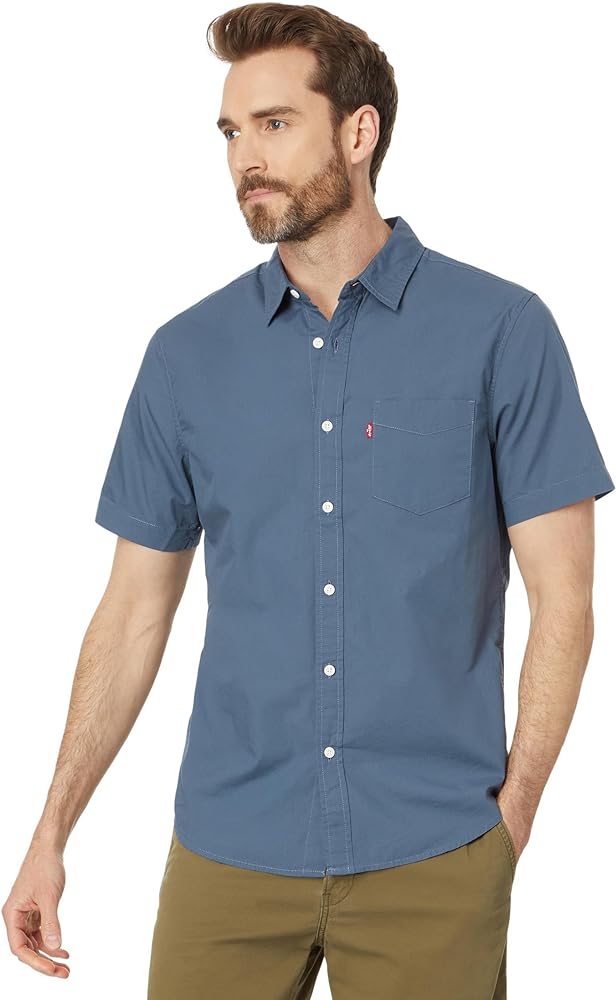 Levi's Men's Classic 1 Pocket Short Sleeve Button Up Shirt, (New) Vintage Indigo X