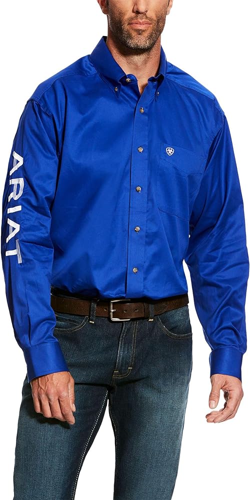 Ariat Male Team Logo Twill Classic Fit Shirt Ultramarine/White X-Large