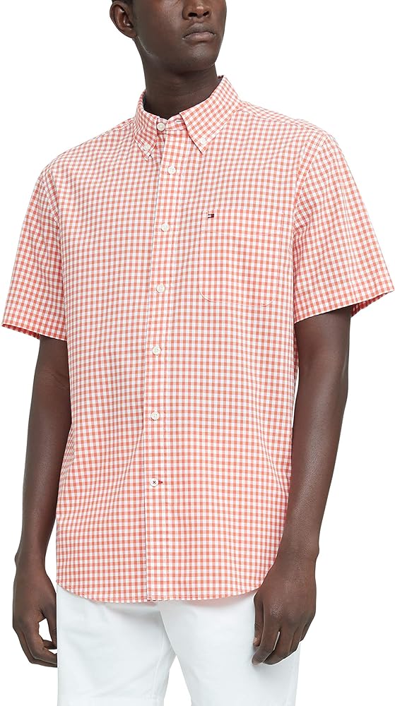 Tommy Hilfiger Men's Short Sleeve Casual Button-Down Shirt in Classic Fit