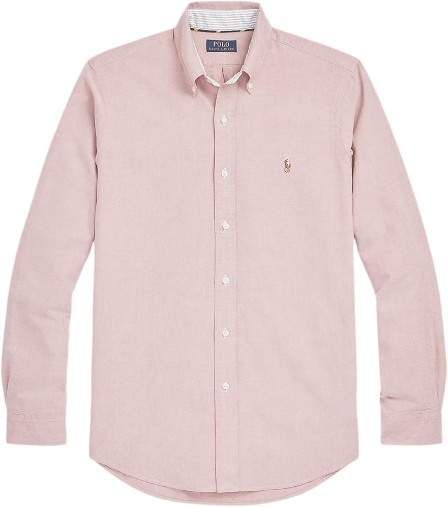 Polo Ralph Lauren Men's Long Sleeve Oxford Button Down Shirt (XXL, SunriseRed)