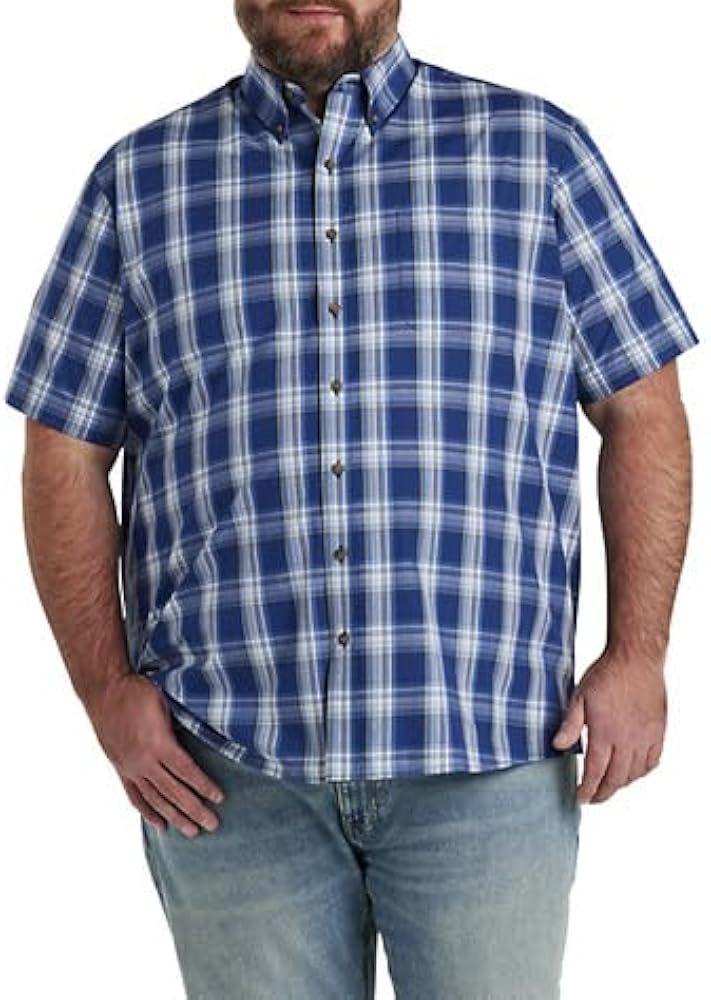 Harbor Bay by DXL Men's Big and Tall Easy-Care Large Plaid Sport Shirt