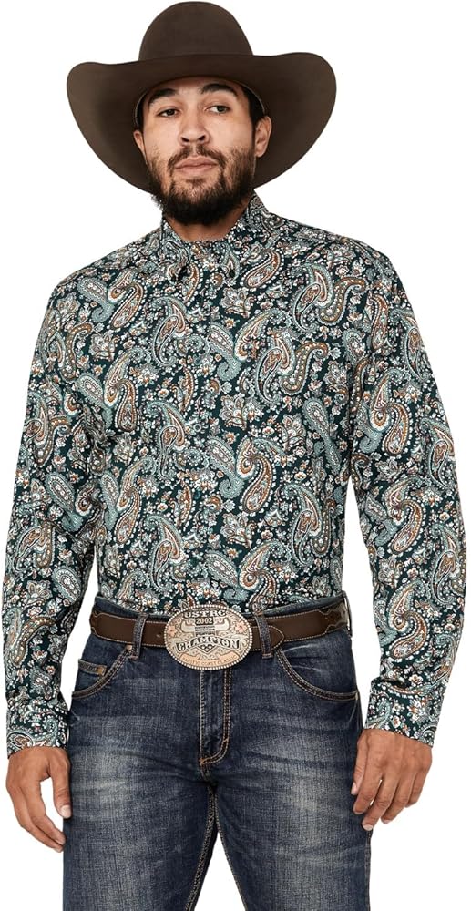 Cinch Western Shirt Mens Long Sleeve Paisley Print Button MTW1347096