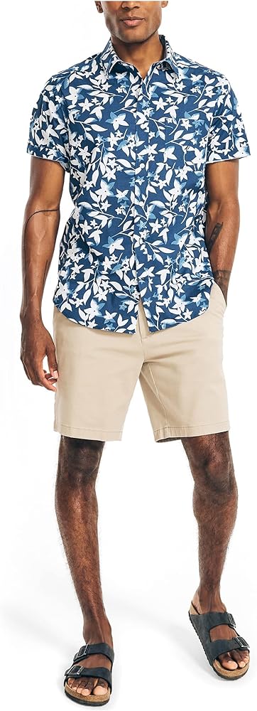 Nautica Men's Printed Poplin Short-Sleeve Shirt