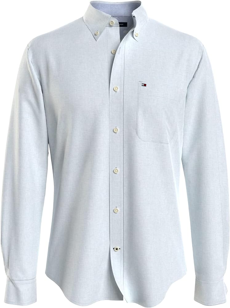 Tommy Hilfiger Men's Linen Long Sleeve Button Down Shirt in Regular Fit