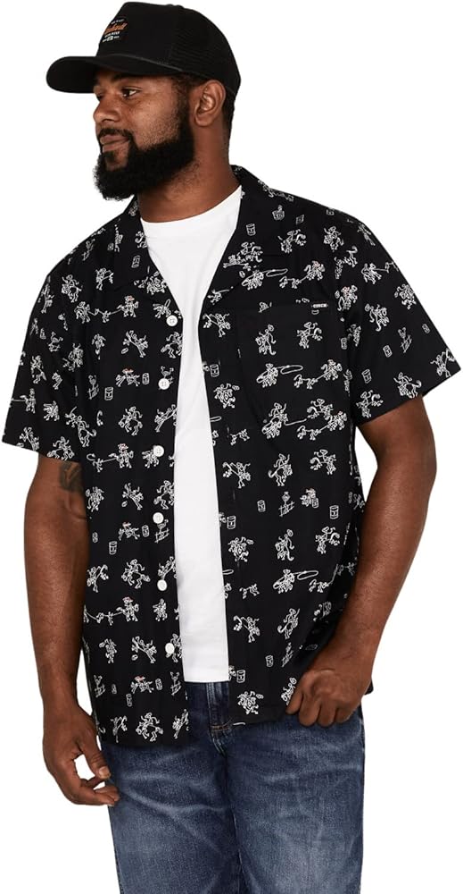 Cinch Men's Camp Yee-Haw Rodeo Print Button Down Western Shirt Black XX-Large