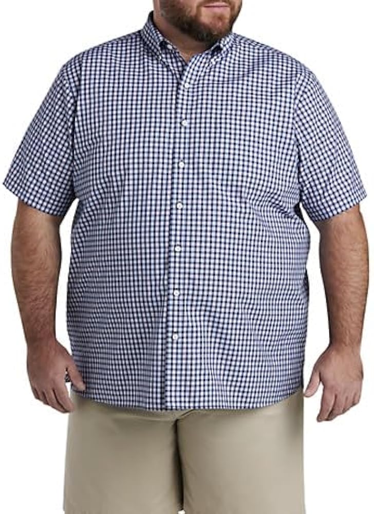 DXL Big + Tall Essentials Men's Big and Tall Plaid Sport Shirt