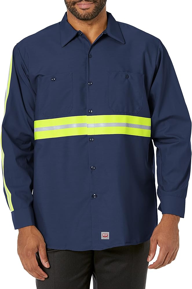 Red Kap Men's Industrial 2 Piece Lined Collar Work Shirt