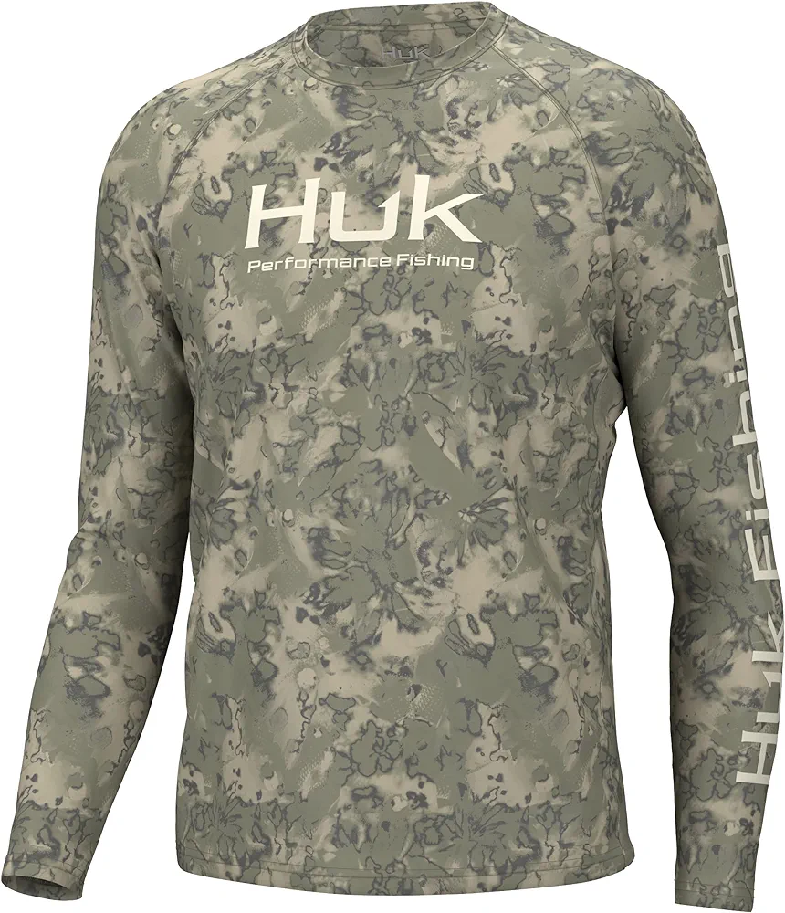 HUK Men's Pursuit Crew Long Sleeve, Sun Protecting Fishing Shirt