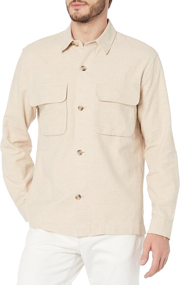 Vince Men's Linen Melange Overshirt