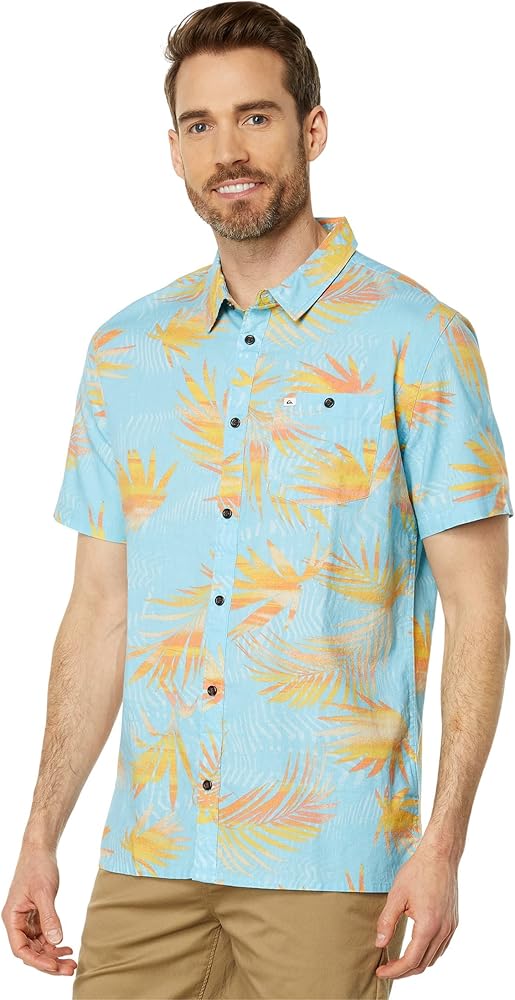 Quiksilver Men's Ripped Up Cotton Short Sleeve Button Down Shirt