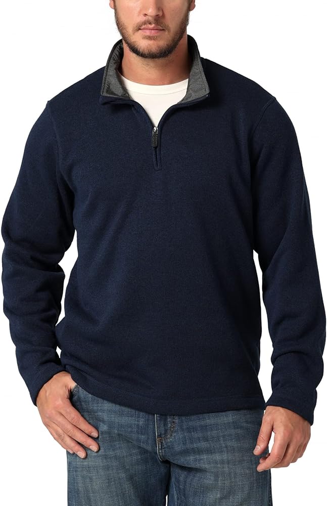 Wrangler Authentics mens Long Sleeve Fleece Quarter-Zip Sweater