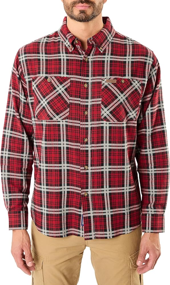 Smith's Workwear Men's Two-Pocket Button Down Flannel Shirt