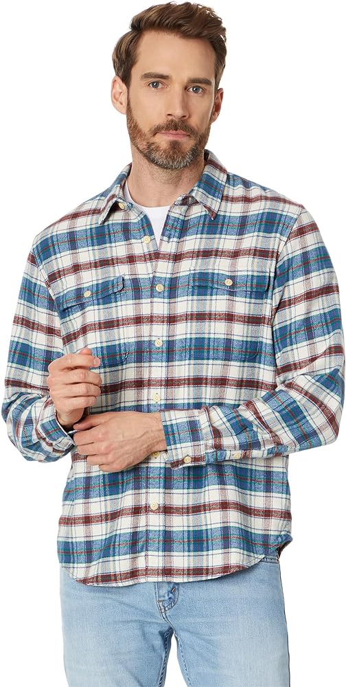 Lucky Brand Mens Plaid Utility Cloud Soft Long Sleeve Flannel Shirt