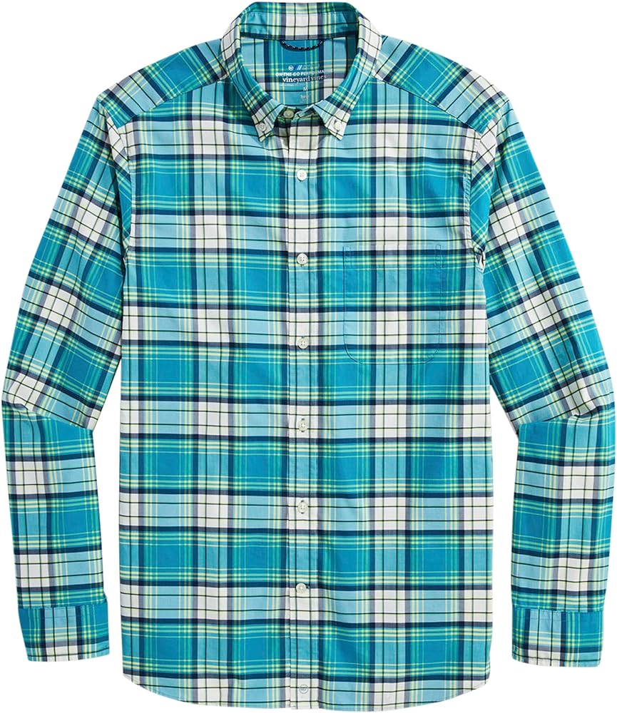 vineyard vines Men's On-The-go Brrrº Plaid Shirt