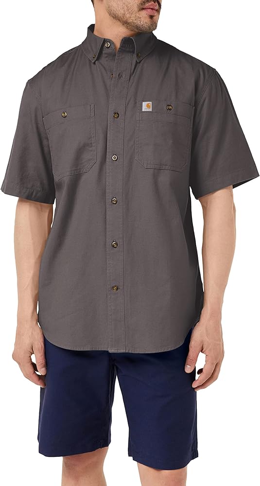 Carhartt Men's Rugged Flex Relaxed Fit Midweight Canvas Short-Sleeve Shirt