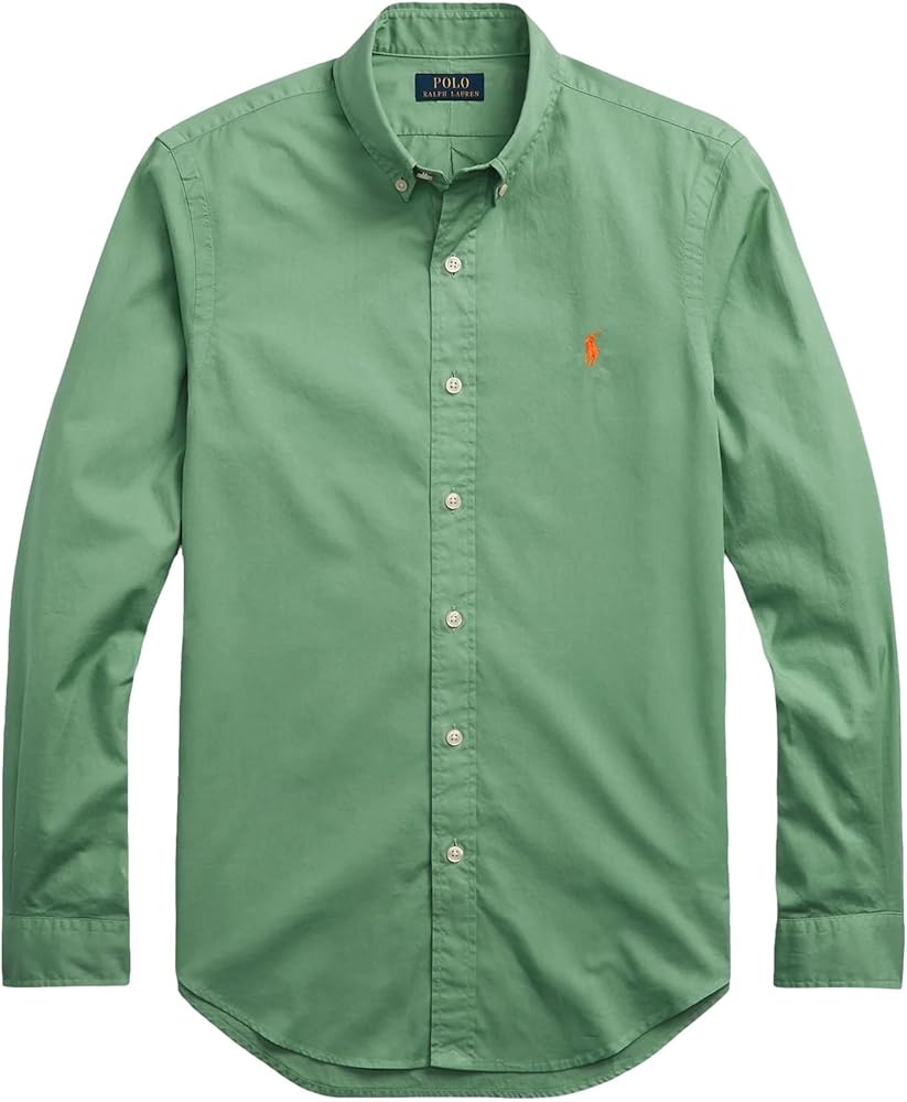 Polo Ralph Lauren Men's Long Sleeve Oxford Button Down Shirt (L, VintageGreen), Large