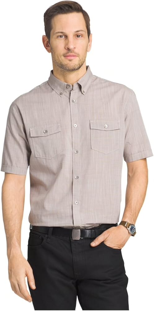 Van Heusen Big & Tall Solid Classic-Fit Poplin Button-Down Shirt