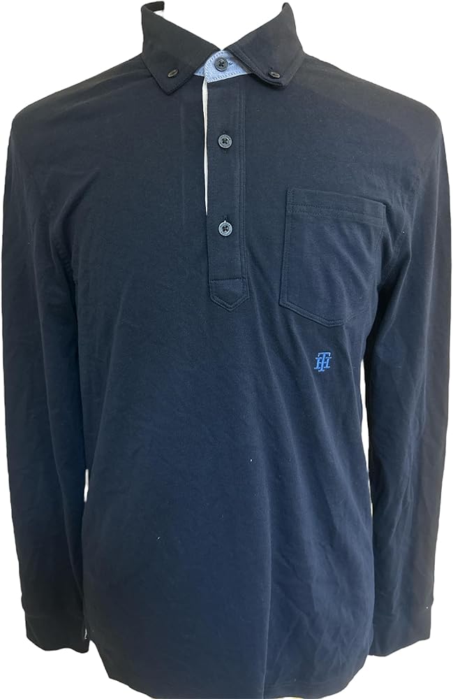 Tommy Hilfiger Mens Long Sleeves Button Down Regular Fit Shirt M Navy