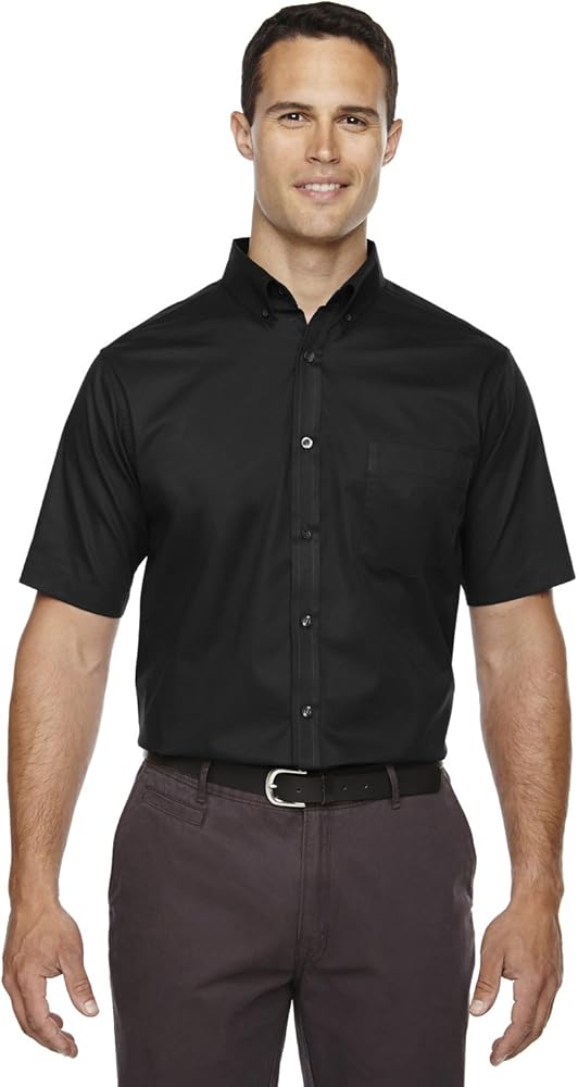 Men's Tall Optimum Short-Sleeve Twill Shirt 5XT BLACK