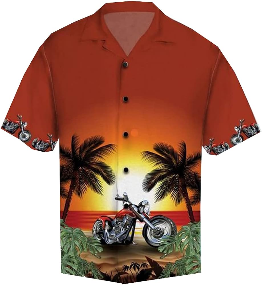 Cycling Hawaiian Shirts for Men Women - Athletic Activities Button Down Mens Hawaiian Shirts Short Sleeve Series 63