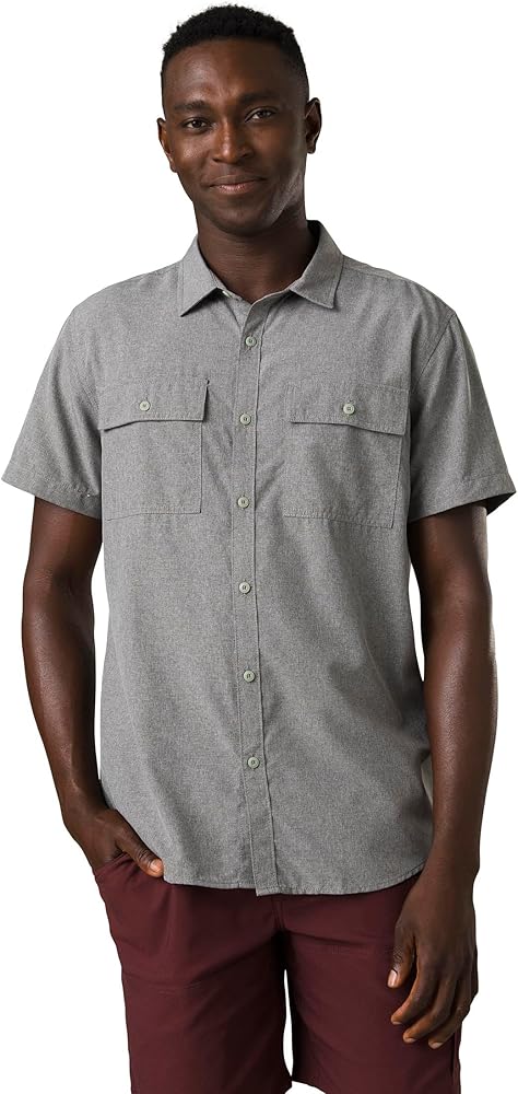 prAna mens Lost Sol Short Sleeve Shirt Slim Fit