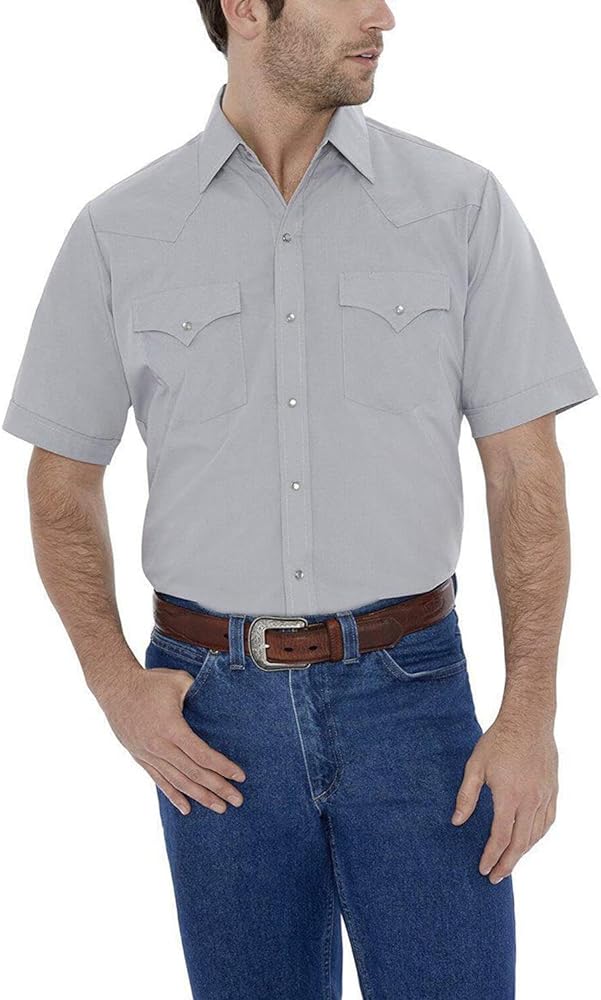 Ely Cattleman Men's Short Sleeve Solid Western Shirt