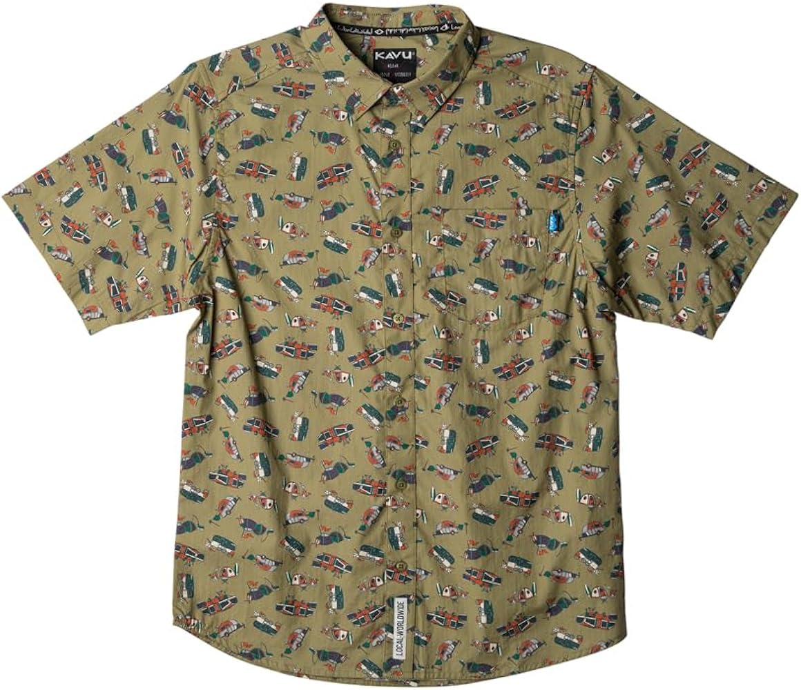 KAVU Festaruski Short Sleeve Print Button Down Shirt