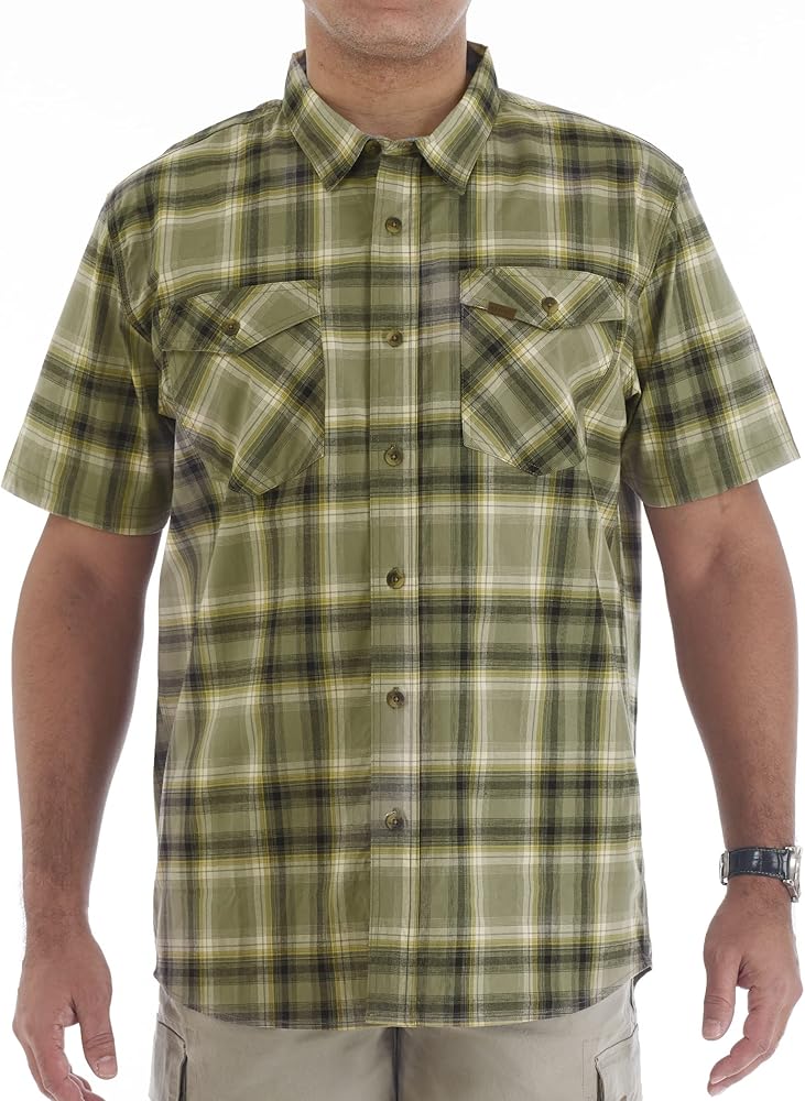 Smith's Workwear Men's Stretch Short Sleeve Plaid Shirt