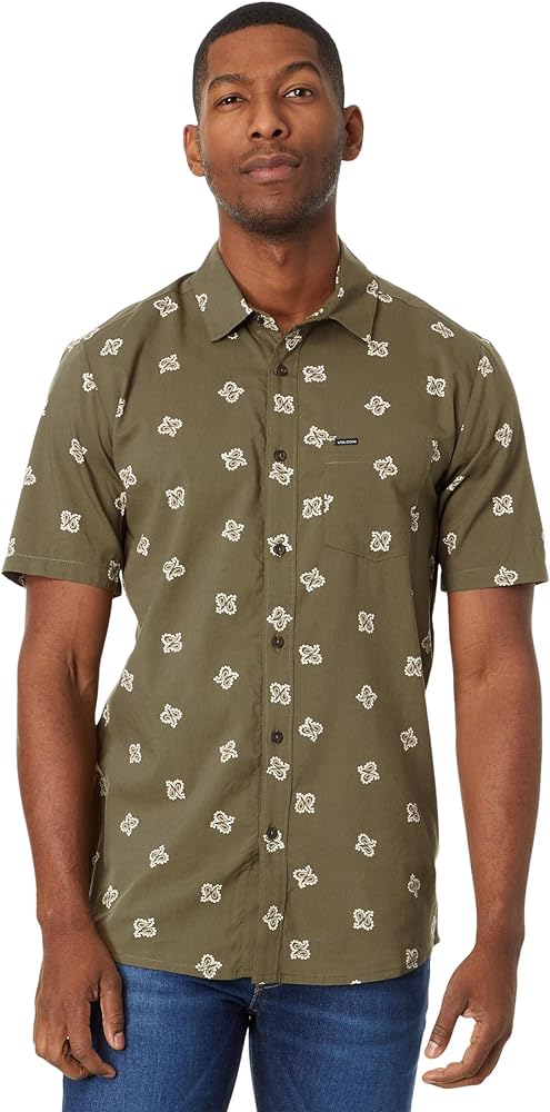 Volcom Men's Scaler Stone Short Sleeve Button Down Shirt