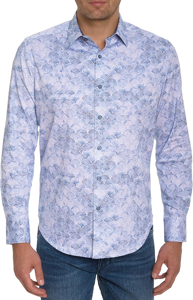 Robert Graham Men Seaport Long Sleeve Button Down Shirt, Multi, Large