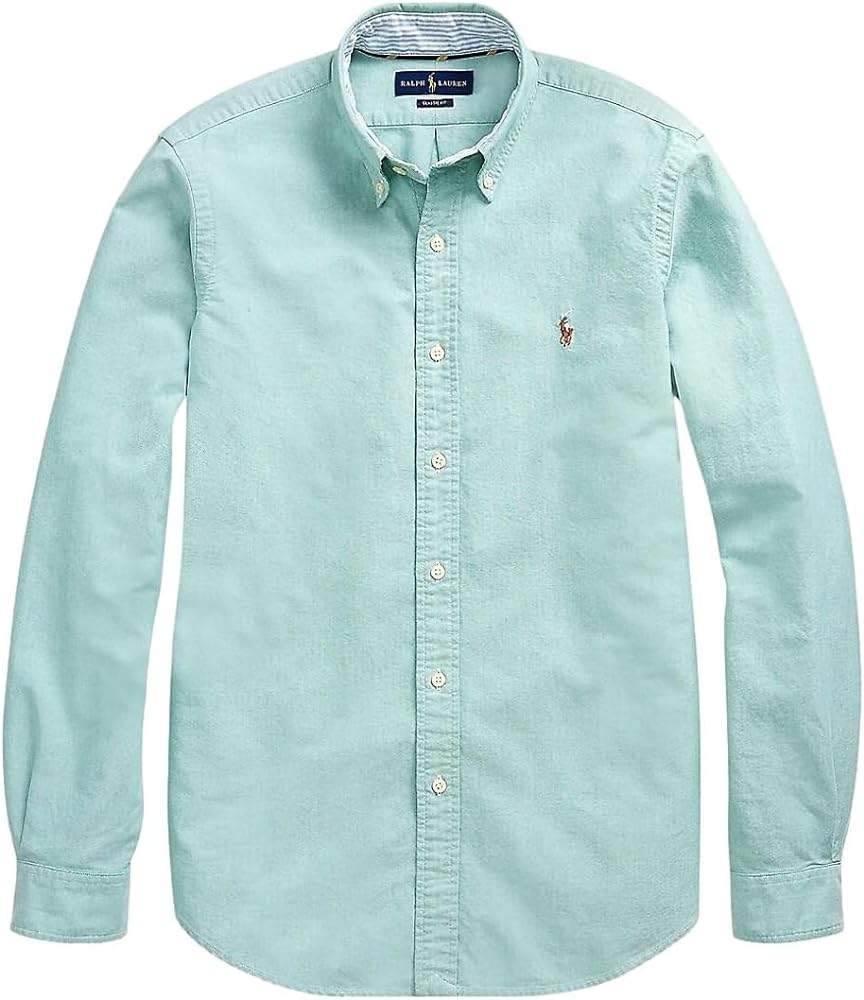 Polo Ralph Lauren Men's Long Sleeve Oxford Button Down Shirt (M, NewGreen), Medium